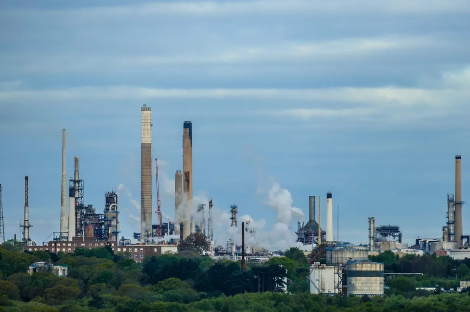 An oil refinery
