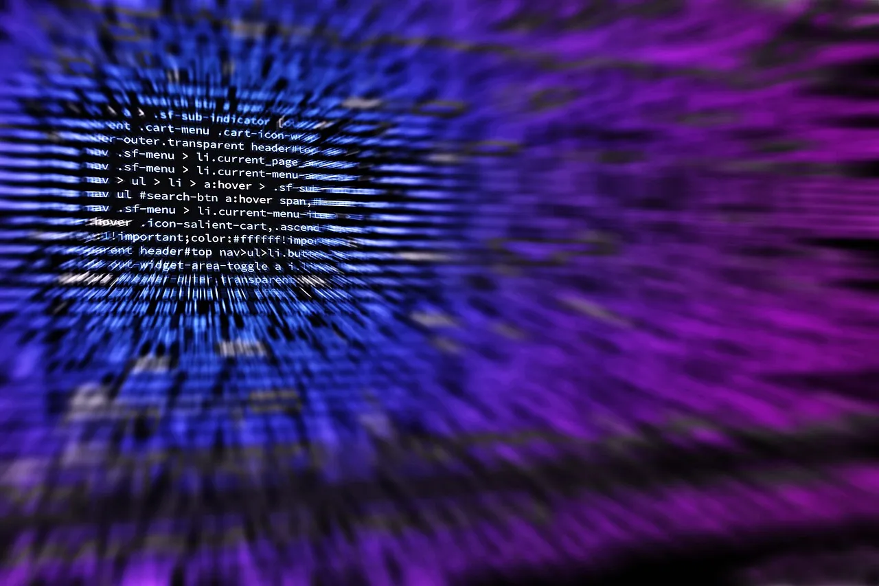 Computer code on a screen