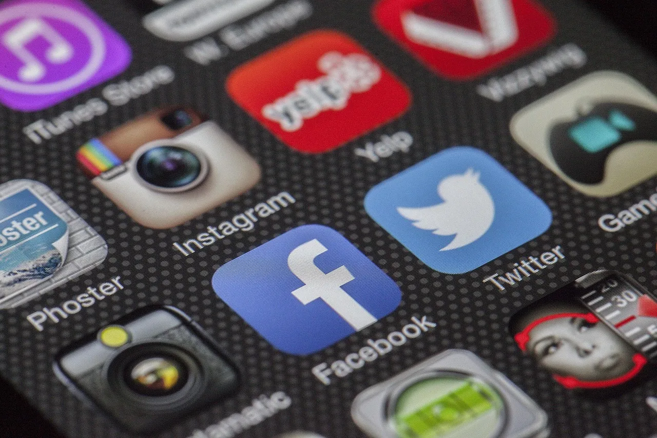 Social-media apps on a phone screen