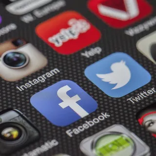 Social-media apps on a phone screen
