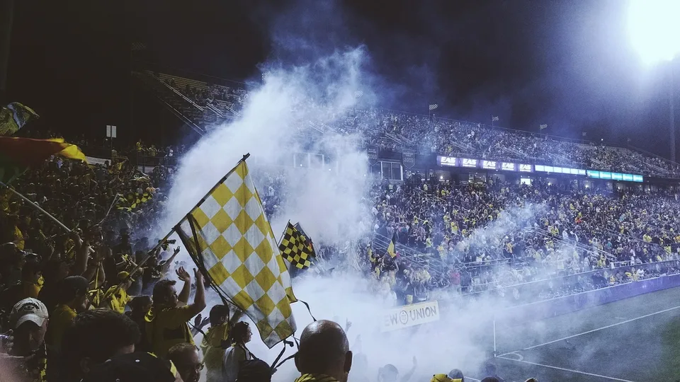 Fans in a stadium