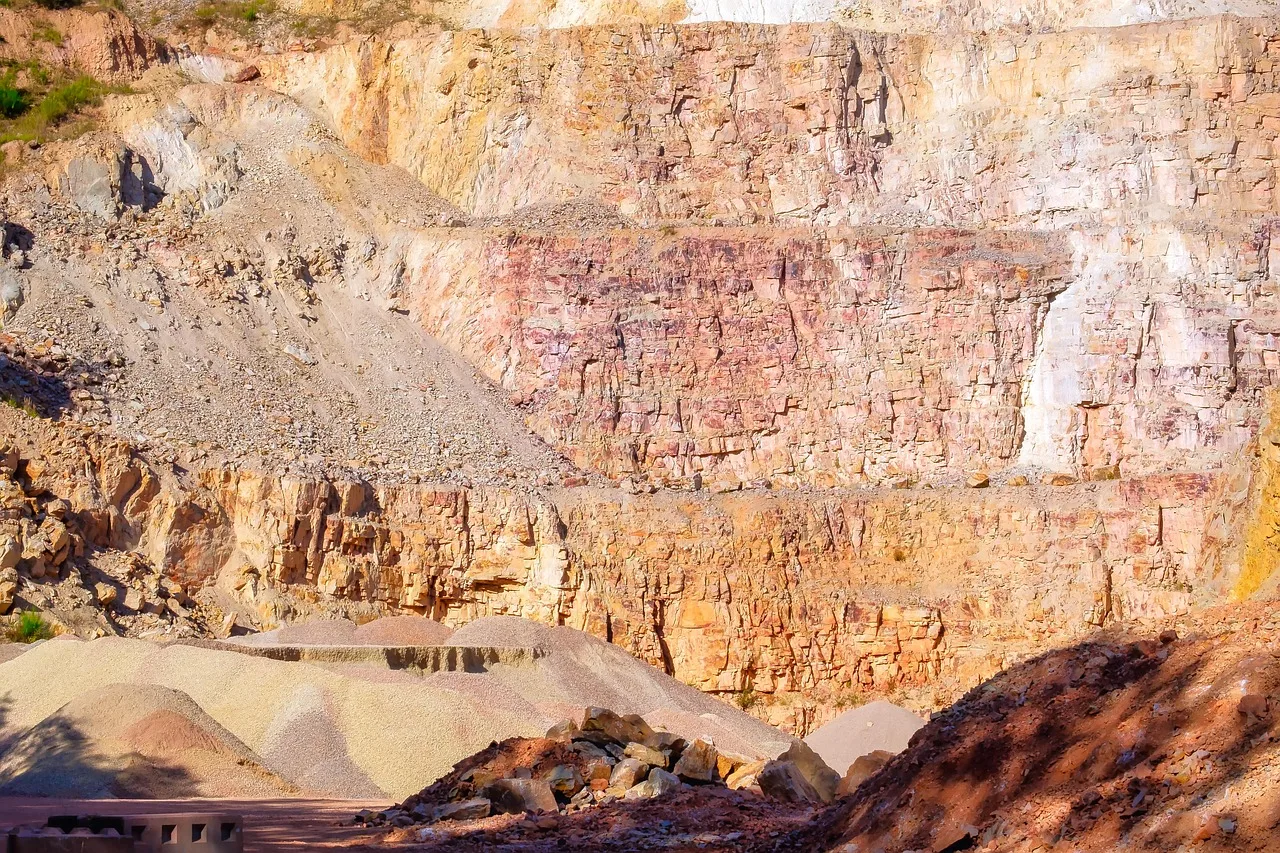 An open-pit quarry
