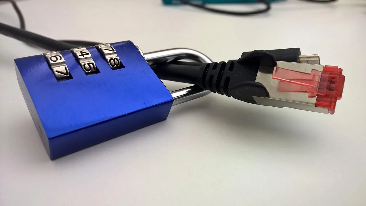 A padlock on a laptop
