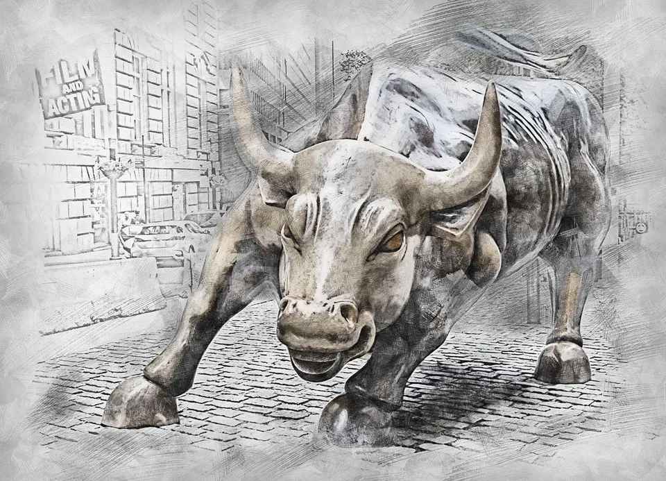 A drawing of the Wall Street bull