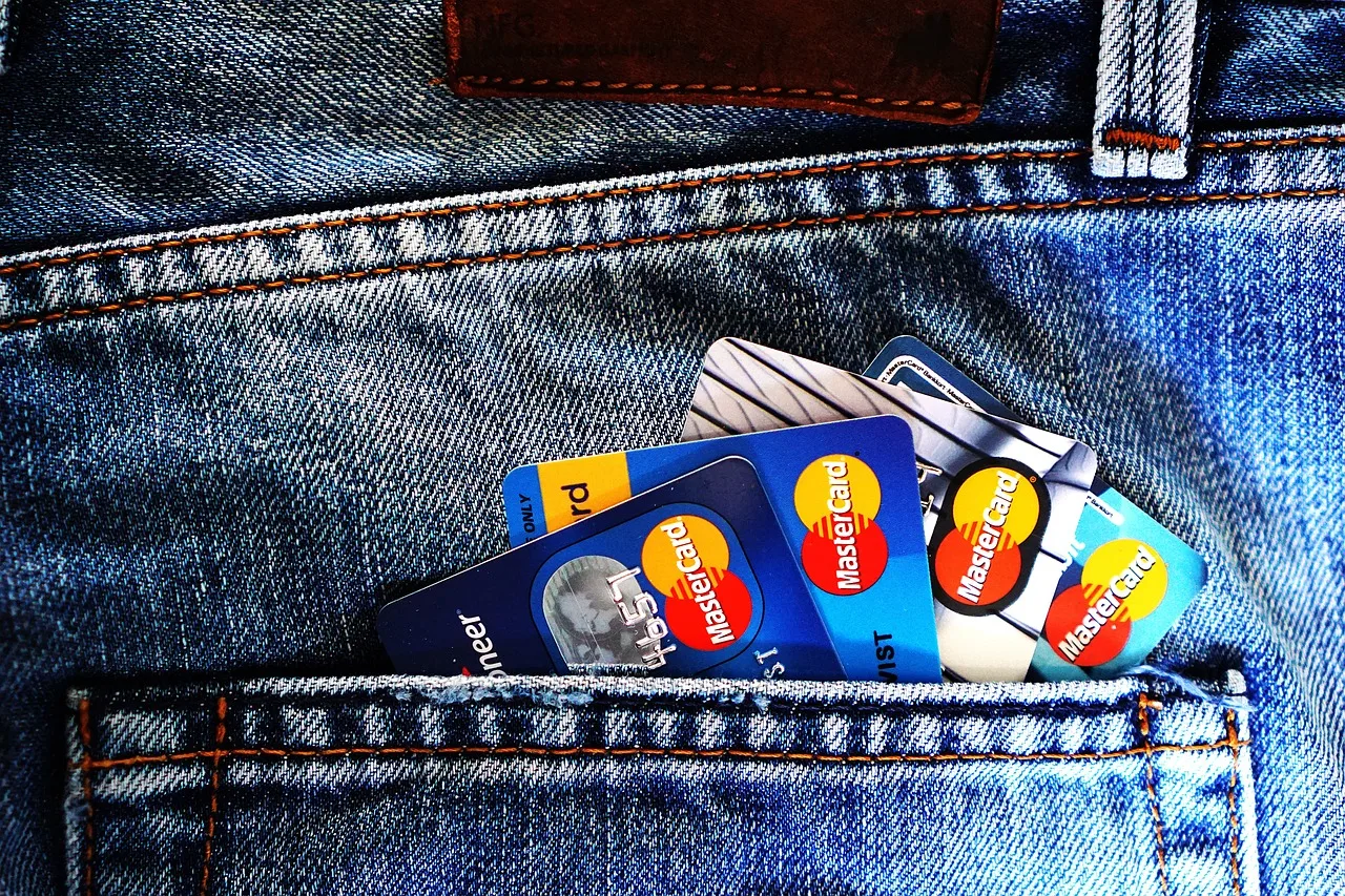 Payment cards in a pocket