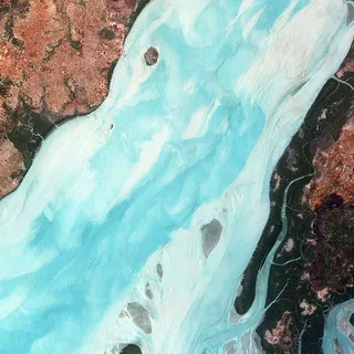 Satellite image of Bissau, the capital of Guinea-Bissau.