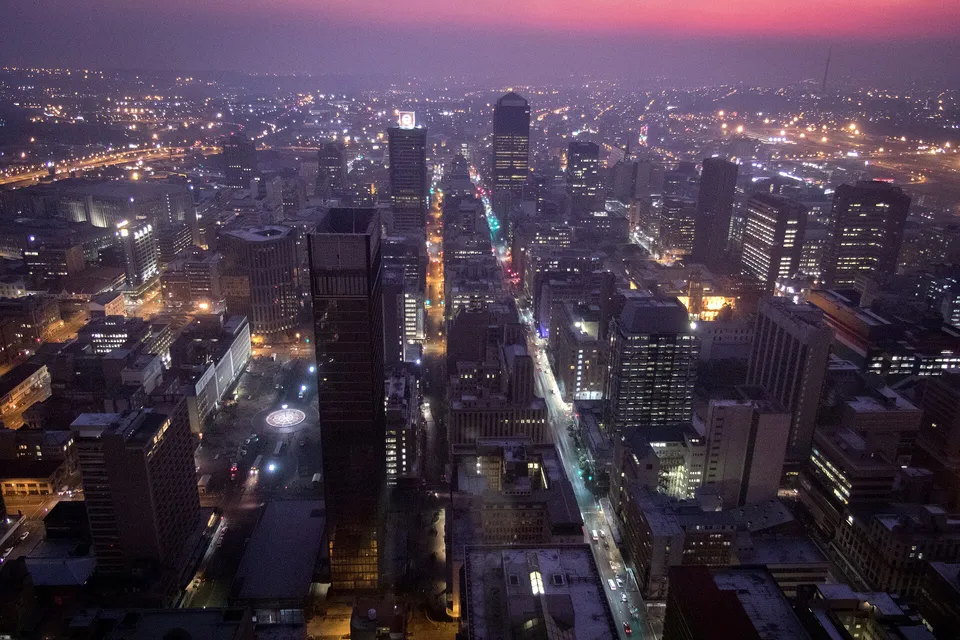 Johannesburg's inner city at night.